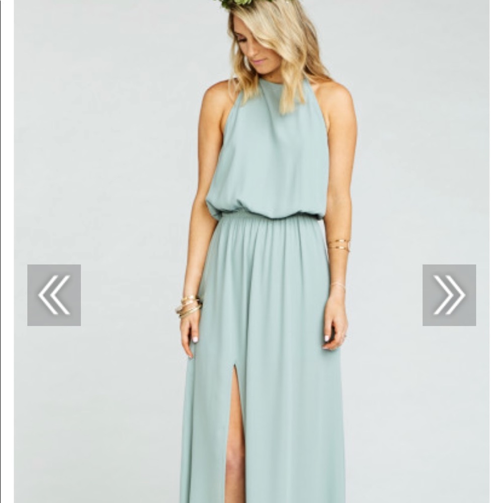 SMYM Heather Halter Dress Silver Sage Crisp XL